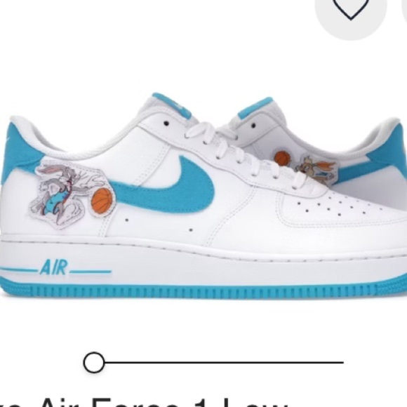 Nike Shoes - Nike Air Force 1 low Space Jam Hare, white and blue, kids 4.5 or women’s 6.5